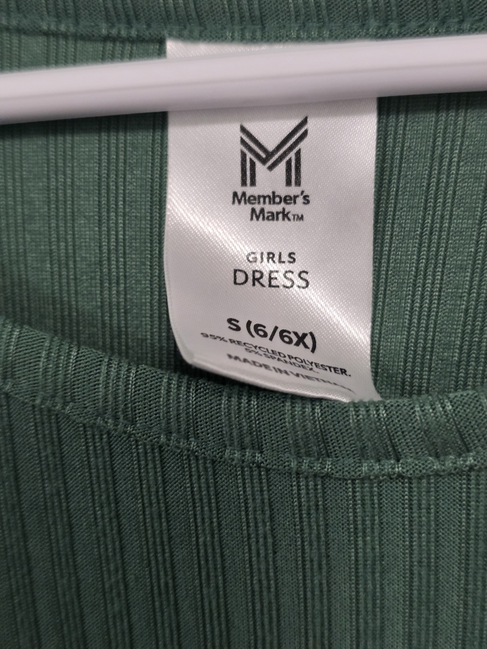 Green Ribbed Ruffle Long-Sleeve Dress - Picture 3 of 4